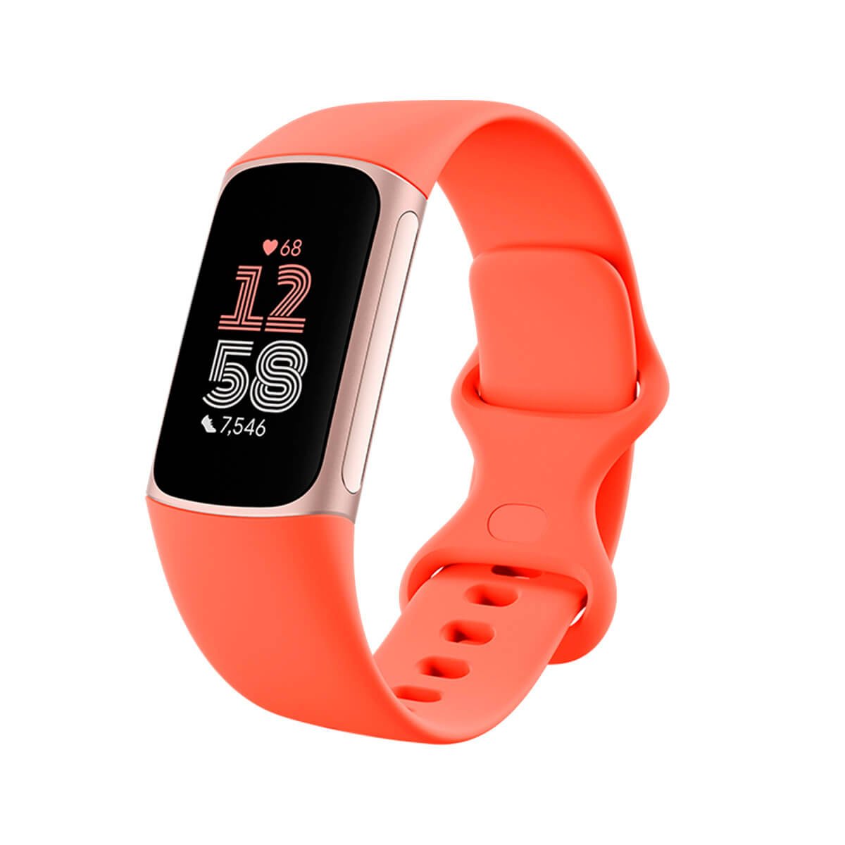 Fitbit Charge 6 Coral (Coral) y Cuerpo de Aluminio Oro Champagne